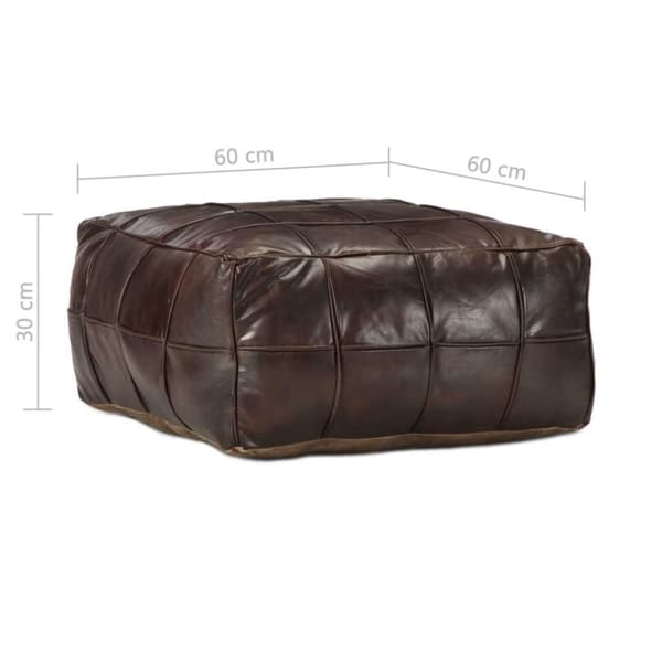 vidaXL puf  60 x 60 x 30 cm ægte gedeskind mørkebrun