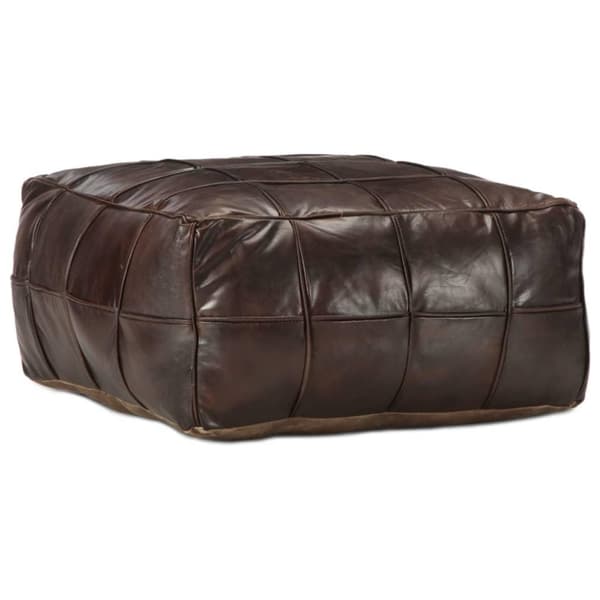 vidaXL puf  60 x 60 x 30 cm ægte gedeskind mørkebrun