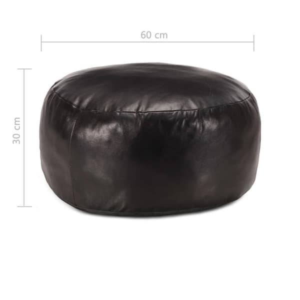 vidaXL Sittpuff svart 60x30 cm äkta getskinn