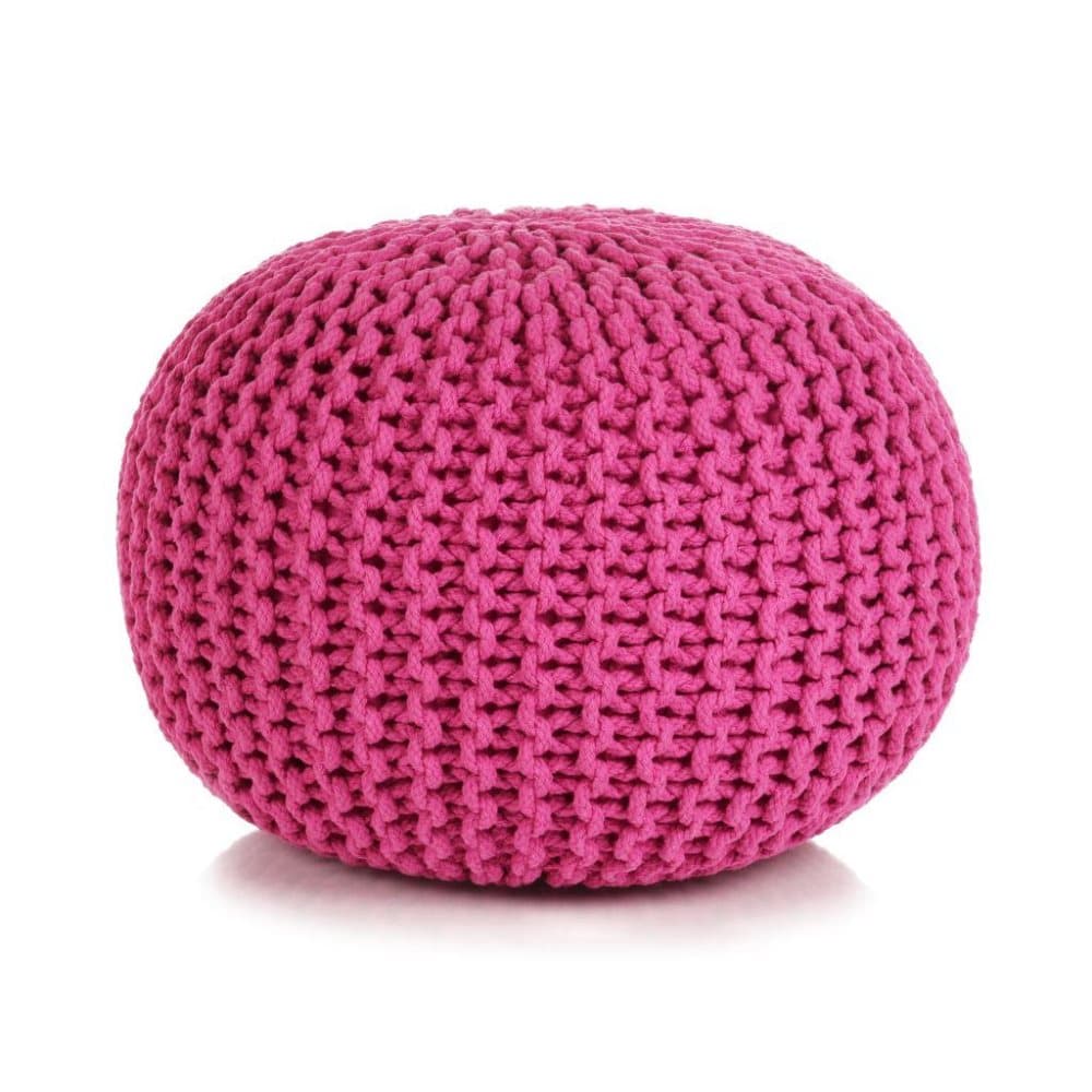 vidaXL Käsinpunottu pallorahi puuvilla 50x35 cm pinkki