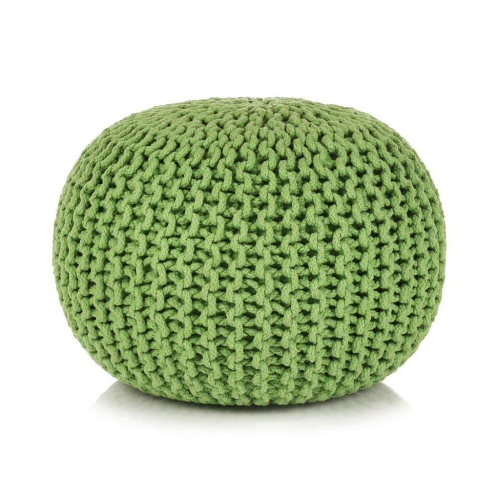 vidaXL Käsinpunottu pallorahi puuvilla 50x35 cm vihreä