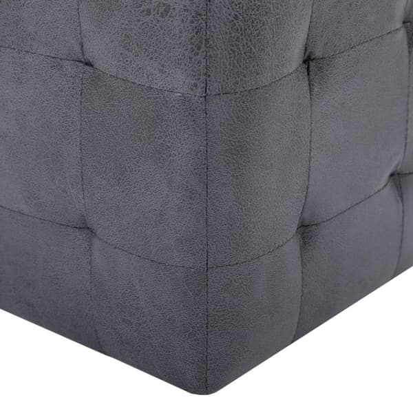 vidaXL Sittpuff 2 st grå 30x30x30 cm konstmocka