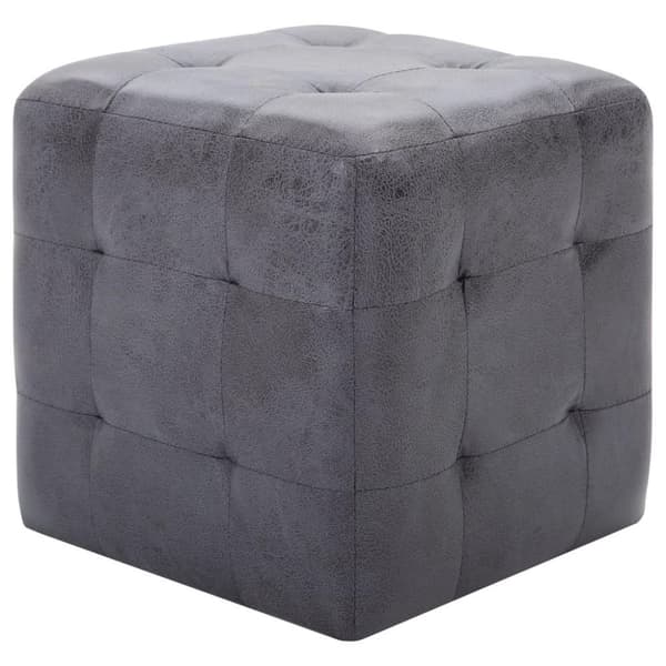 vidaXL Sittpuff 2 st grå 30x30x30 cm konstmocka