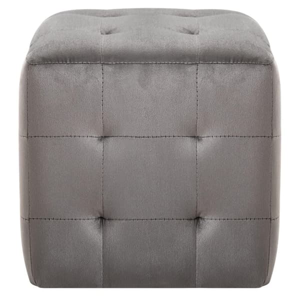 vidaXL Sittpuff 2 st grå 30x30x30 cm sammetstyg