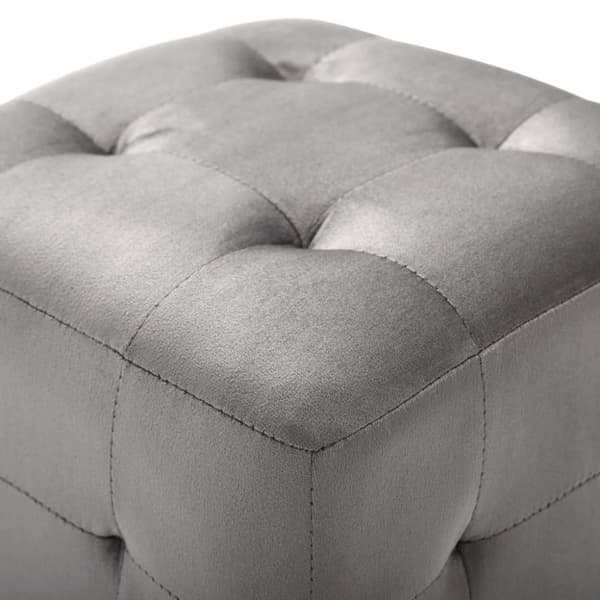 vidaXL Sittpuff 2 st grå 30x30x30 cm sammetstyg