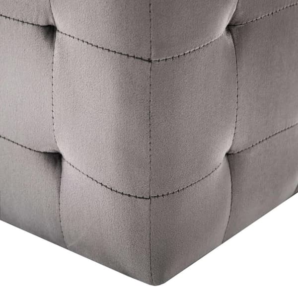 vidaXL Sittpuff 2 st grå 30x30x30 cm sammetstyg