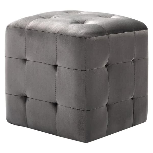 vidaXL Sittpuff 2 st grå 30x30x30 cm sammetstyg