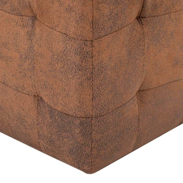 vidaXL Sittpuff 2 st brun 30x30x30 cm konstmocka