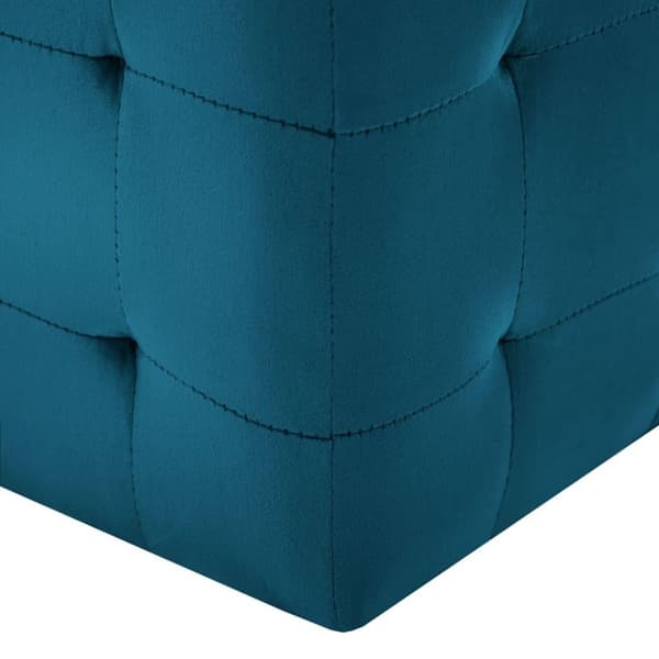 vidaXL Sittpuff 2 st blå 30x30x30 cm sammetstyg