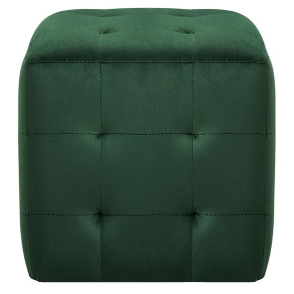 vidaXL puf 2 stk. 30 x 30 x 30 cm fløjlsstof grøn