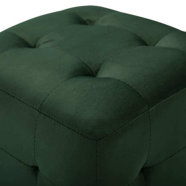 vidaXL puf 2 stk. 30 x 30 x 30 cm fløjlsstof grøn