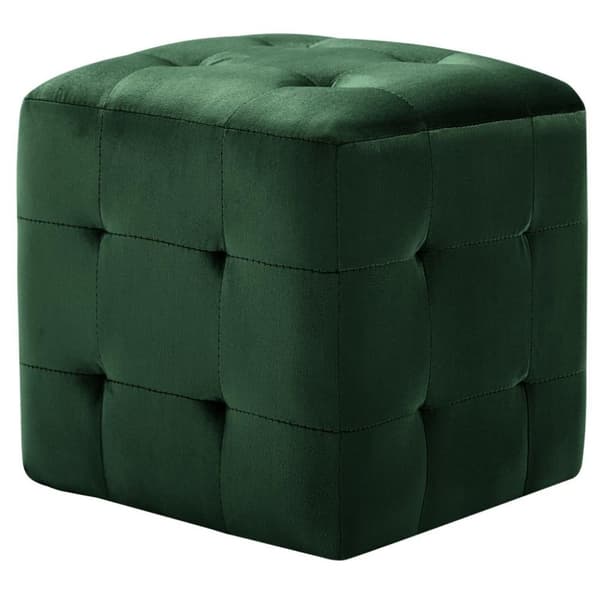 vidaXL puf 2 stk. 30 x 30 x 30 cm fløjlsstof grøn