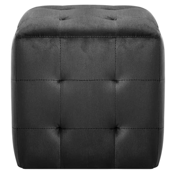 vidaXL puf 2 stk. 30 x 30 x 30 cm fløjlsstof sort