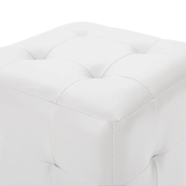 vidaXL puf 2 stk. 30 x 30 x 30 cm kunstlæder hvid