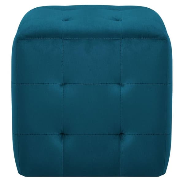 vidaXL puf 2 stk. 30 x 30 x 30 cm fløjlsstof blå