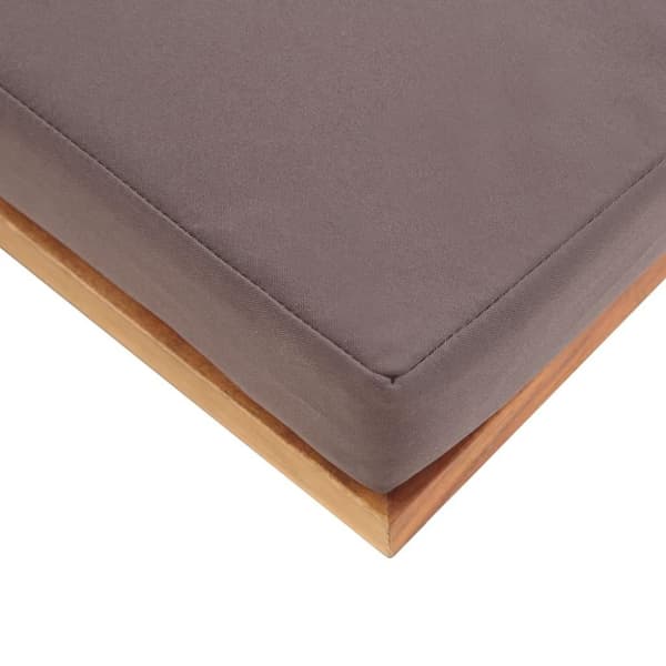 vidaXL Fotpall med dyna 66x66x36 cm massivt akaciaträ mörkgrå