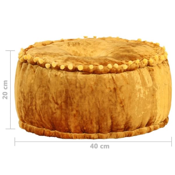 vidaXL puf 40x20 cm rund velour sennepsgul