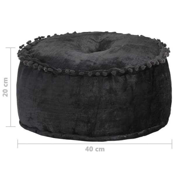 vidaXL Rund sammetspuff 40x20 cm antracit