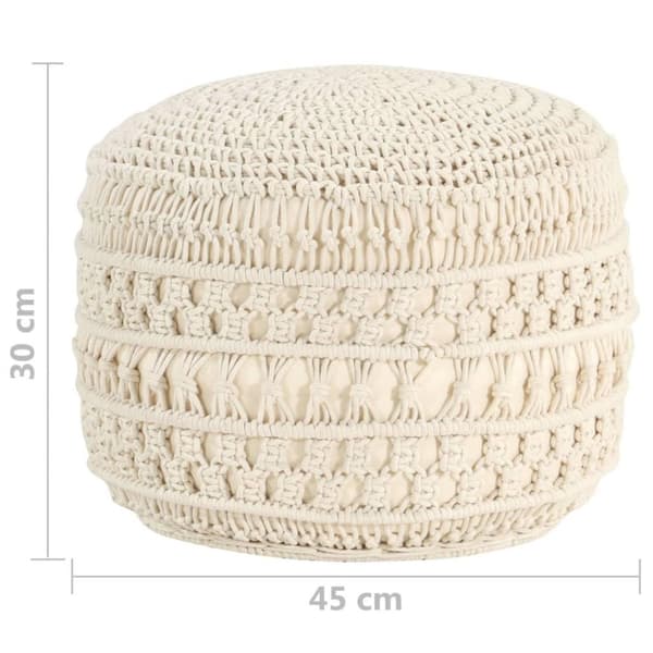 vidaXL håndlavet macramépuf 45x30 cm bomuld