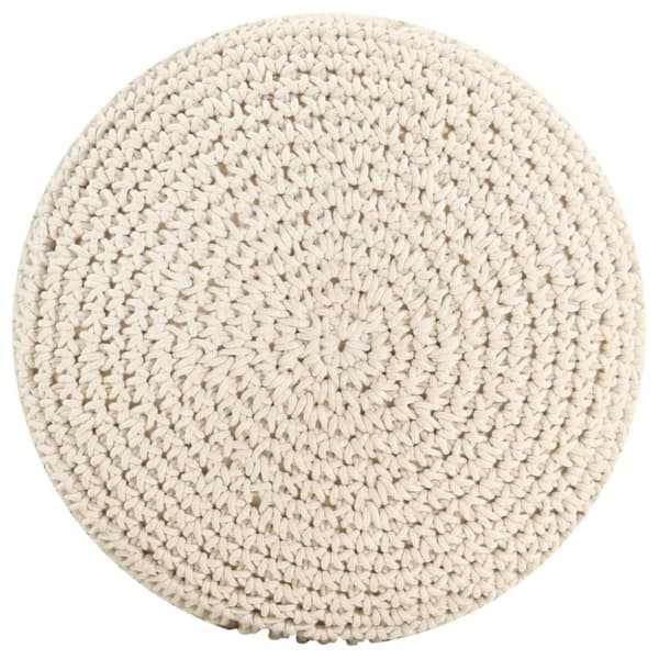 vidaXL håndlavet macramépuf 45x30 cm bomuld