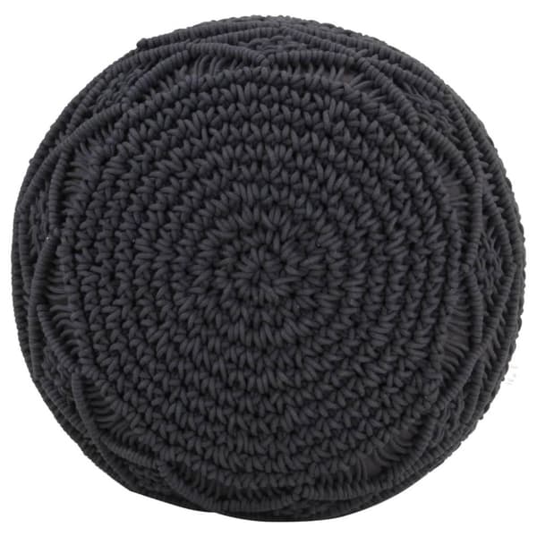 vidaXL Handgjord sittpuff makramé antracit 45x30 cm bomull