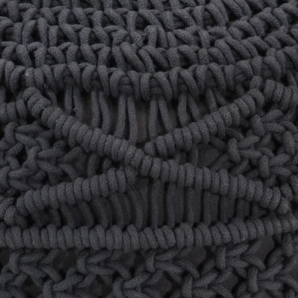 vidaXL Handgjord sittpuff makramé antracit 45x30 cm bomull