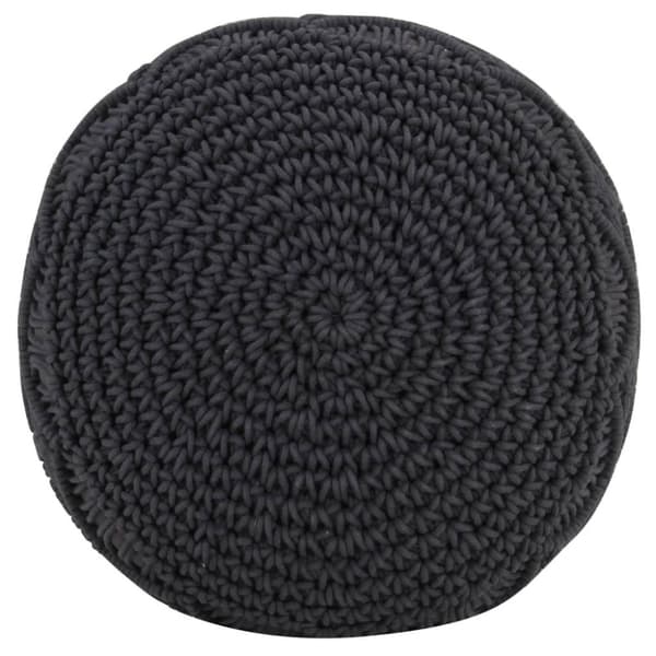 vidaXL Handgjord sittpuff makramé antracit 45x30 cm bomull