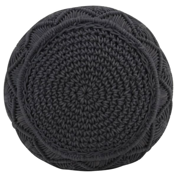 vidaXL Handgjord sittpuff makramé antracit 45x30 cm bomull