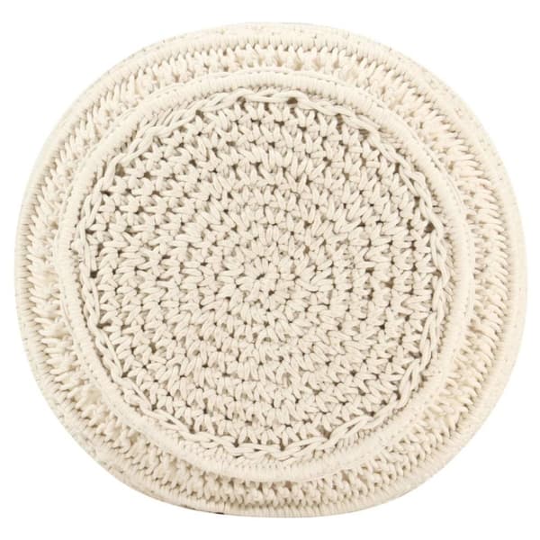 vidaXL Handgjord sittpuff makramé 45x30 cm bomull