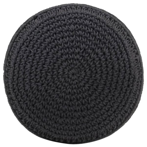 vidaXL Handgjord sittpuff makramé antracit 45x30 cm bomull