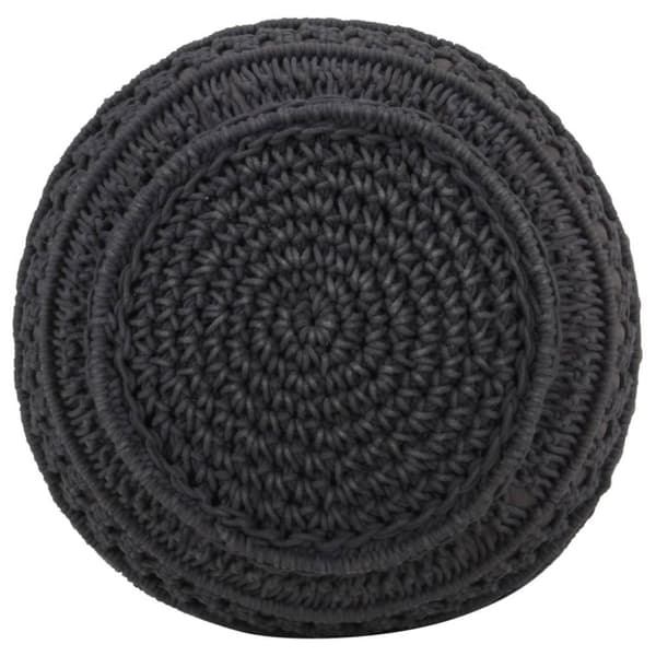 vidaXL Handgjord sittpuff makramé antracit 45x30 cm bomull