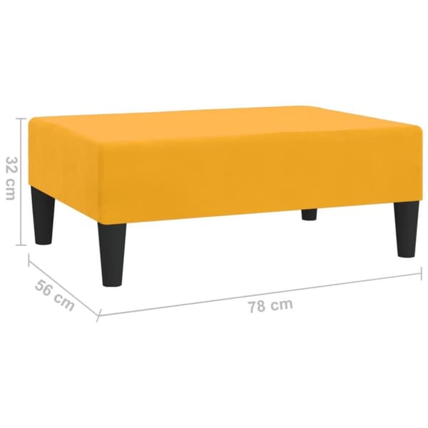 vidaXL Fotpall gul 78x56x32 cm sammet