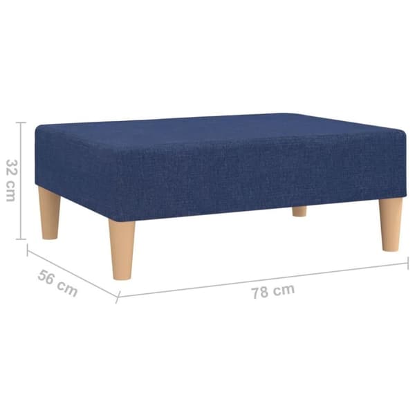 vidaXL Fotpall blå 78x56x32 cm tyg