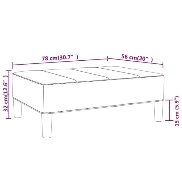 vidaXL Fotpall svart 78x56x32 cm tyg