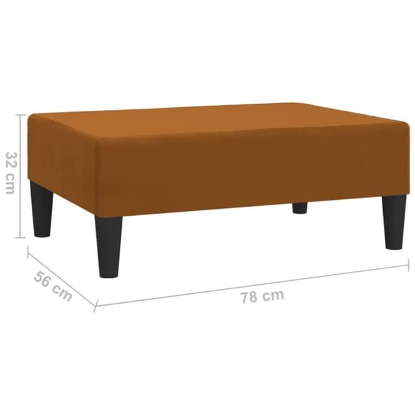 vidaXL fodskammel 78x56x32 cm fløjl brun