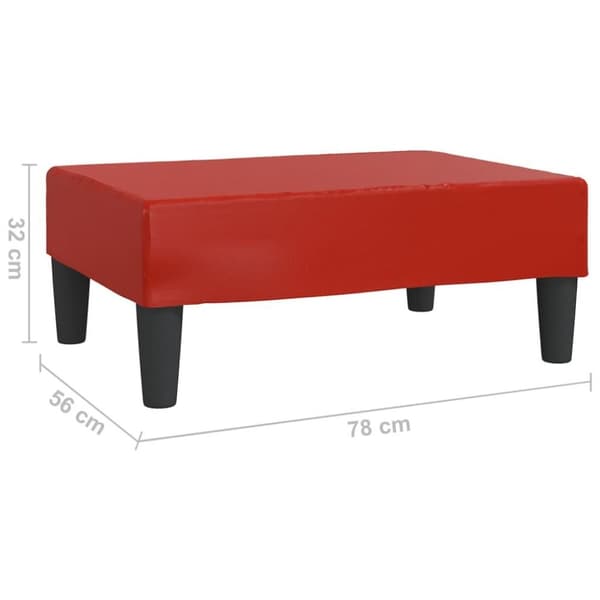 vidaXL fodskammel 78x56x32 cm kunstlæder vinrød