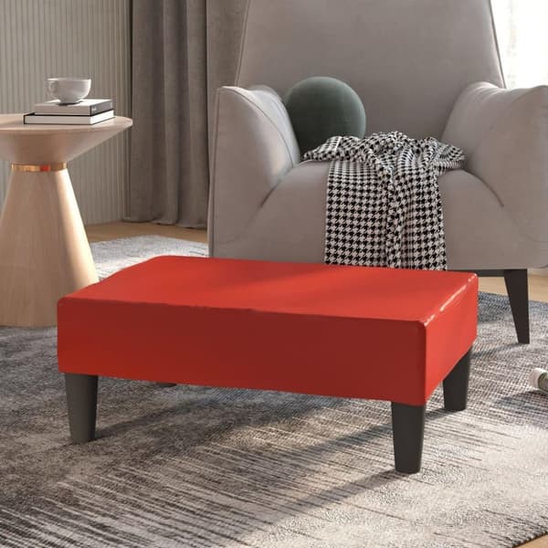 vidaXL fodskammel 78x56x32 cm kunstlæder vinrød