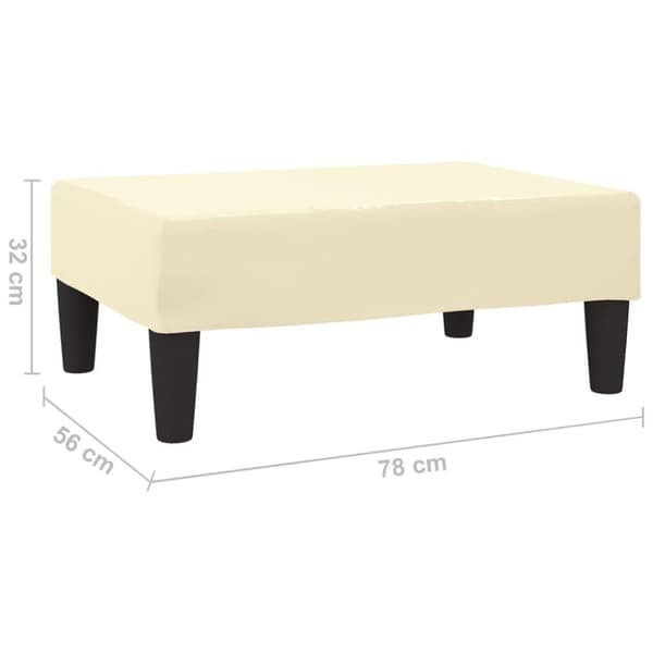 vidaXL fodskammel 78x56x32 cm kunstlæder cremefarvet