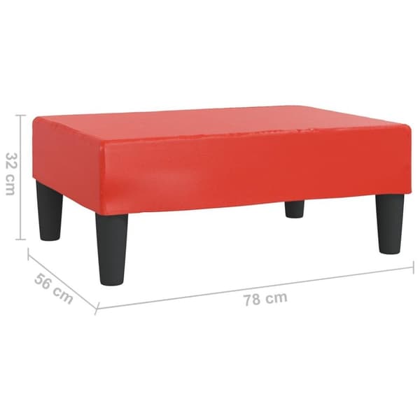 vidaXL fodskammel 78x56x32 cm kunstlæder rød