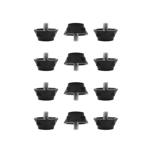 Carta Sport Rubber Football Studs (Pack of 12) Black/Silver One Size