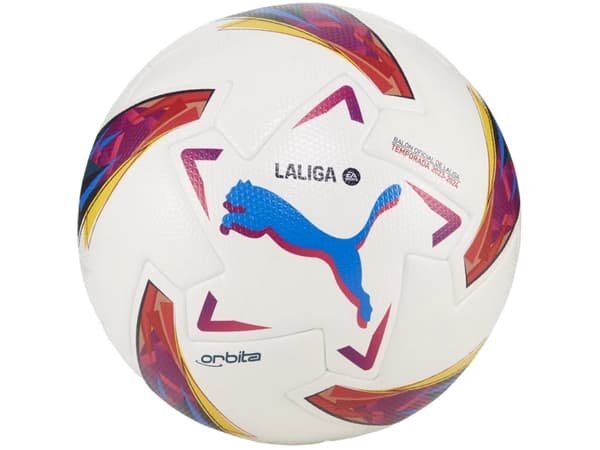 Fotboll Puma Orbita LaLiga 1 FIFA Kvalitet Vit &amp; Röd &amp; Blå 84106 01 (5)