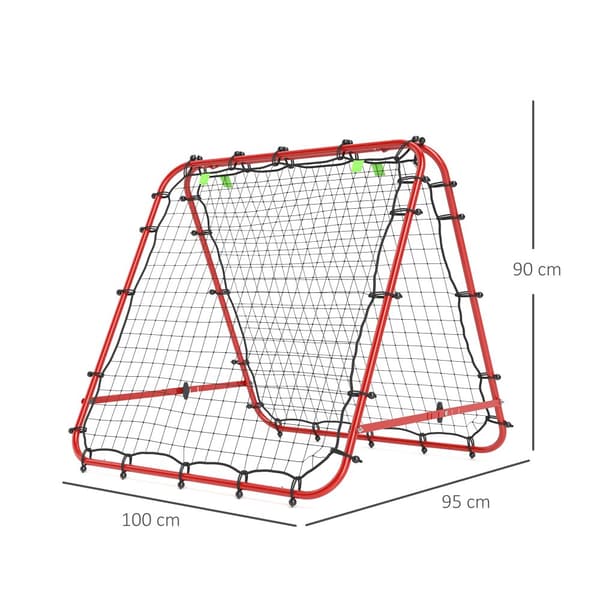 Fodbold Rebounder, 100x95x90 cm, Rød