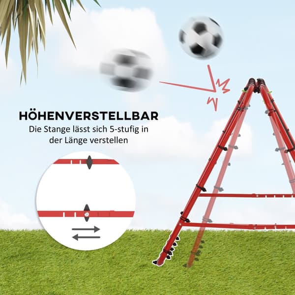 Fodbold Rebounder, 100x95x90 cm, Rød