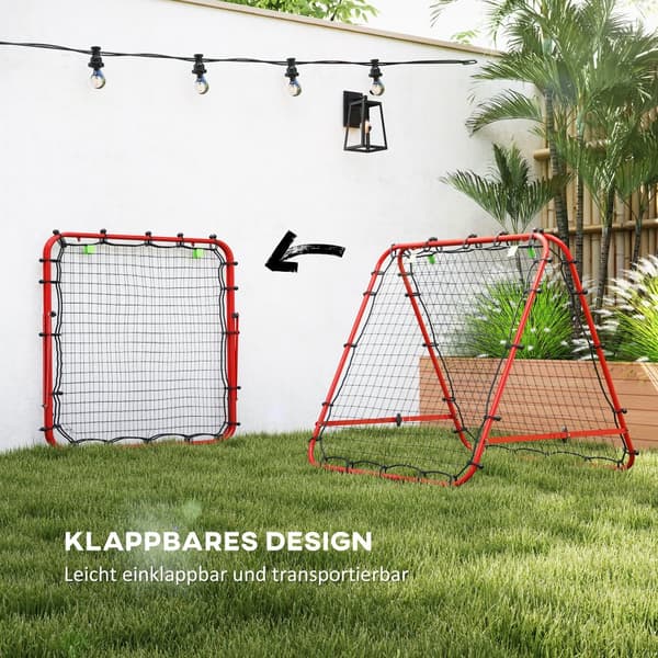 Fodbold Rebounder, 100x95x90 cm, Rød