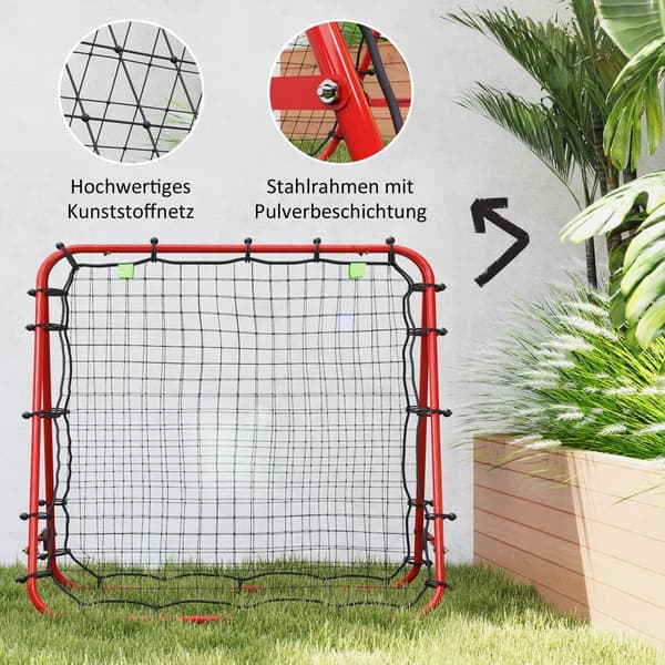 Fodbold Rebounder, 100x95x90 cm, Rød
