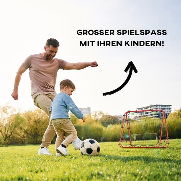 Fodbold Rebounder, 100x95x90 cm, Rød