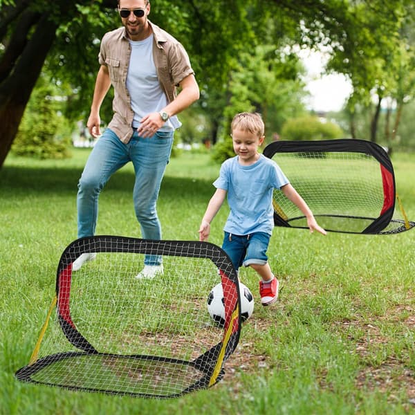 Fodboldmål Sæt, 186x90x89 cm, Sort