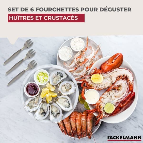 Ostrongafflar - Fackelmann - Ref. 32133 - Rostfritt stål - 6-pack - 12,5 cm