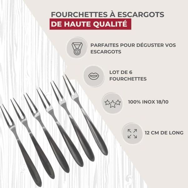 Set med 6 snigelforkar 12,5 cm Fackelmann