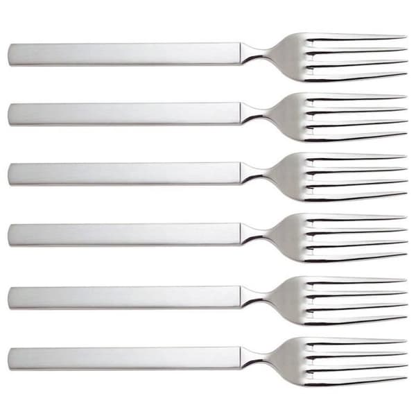 Alessi Dry Bordsgaffel i polerat stål med matt handtag Set om 6 delar